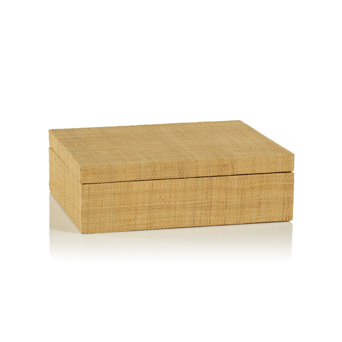 Matua Natural Grasscloth Decorative Box, Large | Bone & Brass