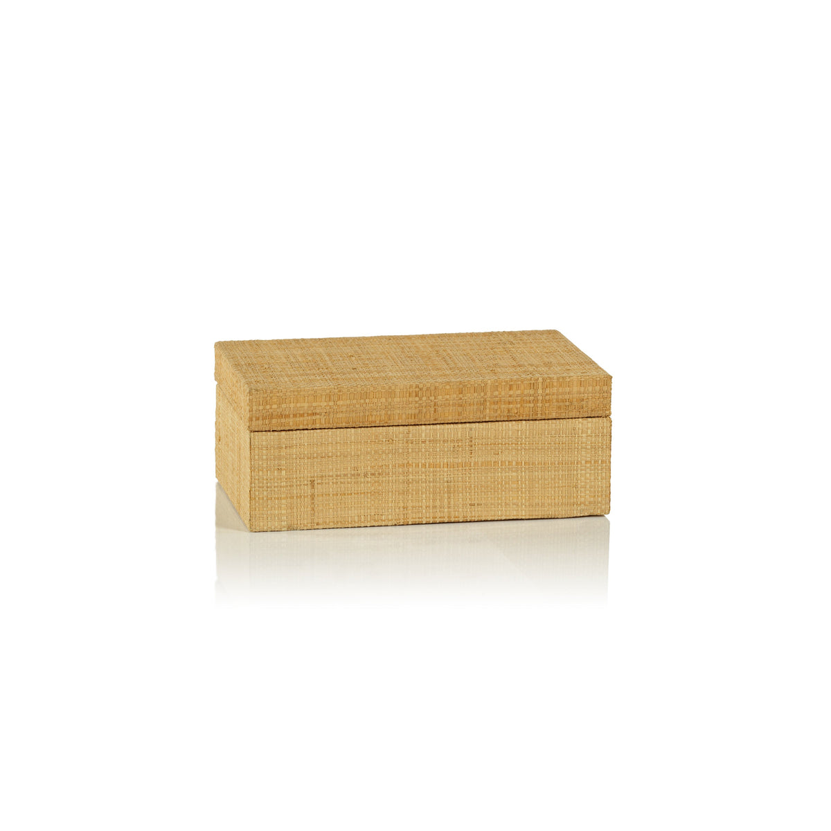 Matua Natural Grasscloth Decorative Box, Small | Bone & Brass