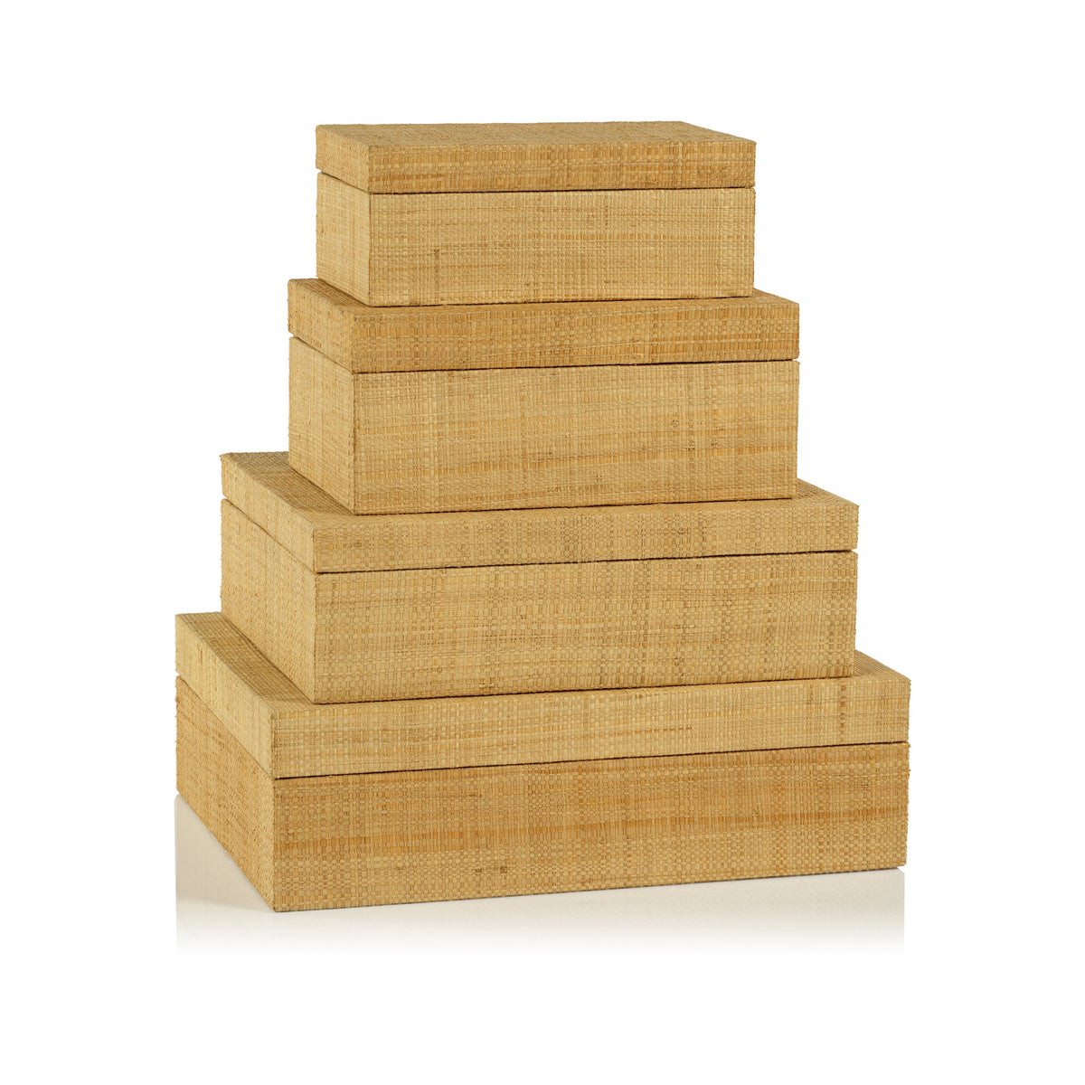 Matua Natural Grasscloth Decorative Box, Small - Box Top View | Bone & Brass