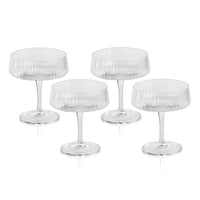 Benji Ribbed Fluted Textured Martini Glasses, Set of 4