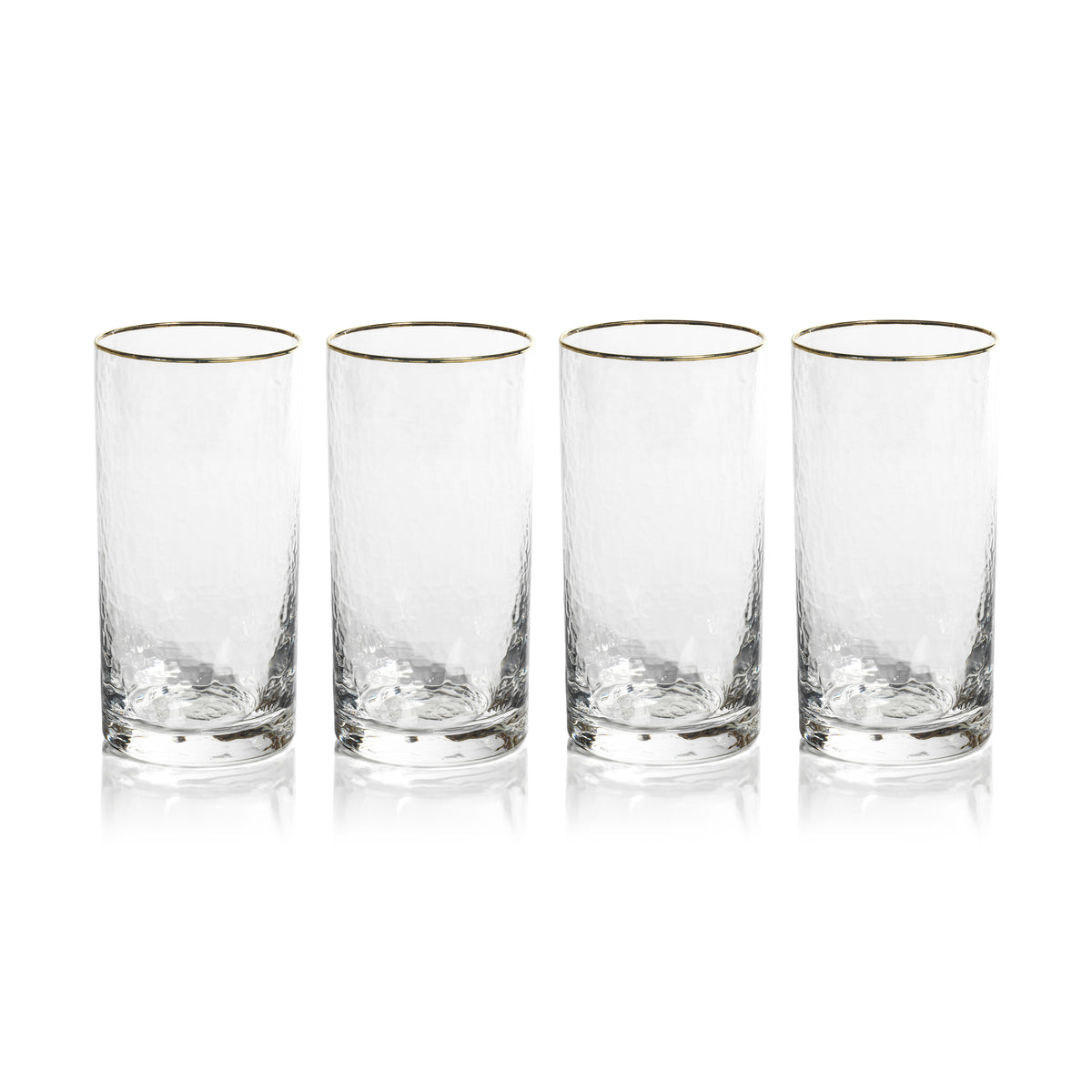 Campolli Hammered Highball Glasses, Set of 4