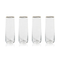 Campolli Stemless Glass Flutes, Set of 4