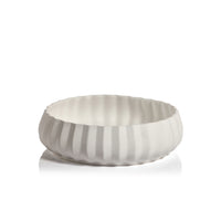 Chantria White Ceramic Serving Bowl | Bone & Brass