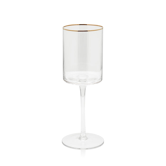 Orion White Wine Glasses with Gold Rim, Set of 4
