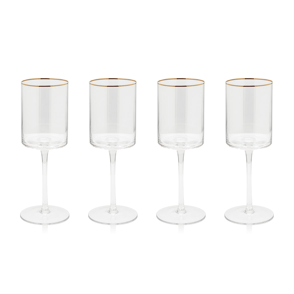 Orion White Wine Glasses with Gold Rim, Set of 4