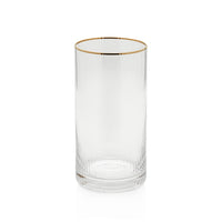 Radiant Highball Glasses with Gold Rim, Set of 6