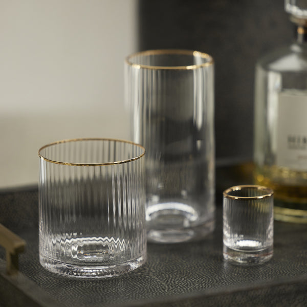Radiant Rocks Glass with Gold Rim, Set of 6