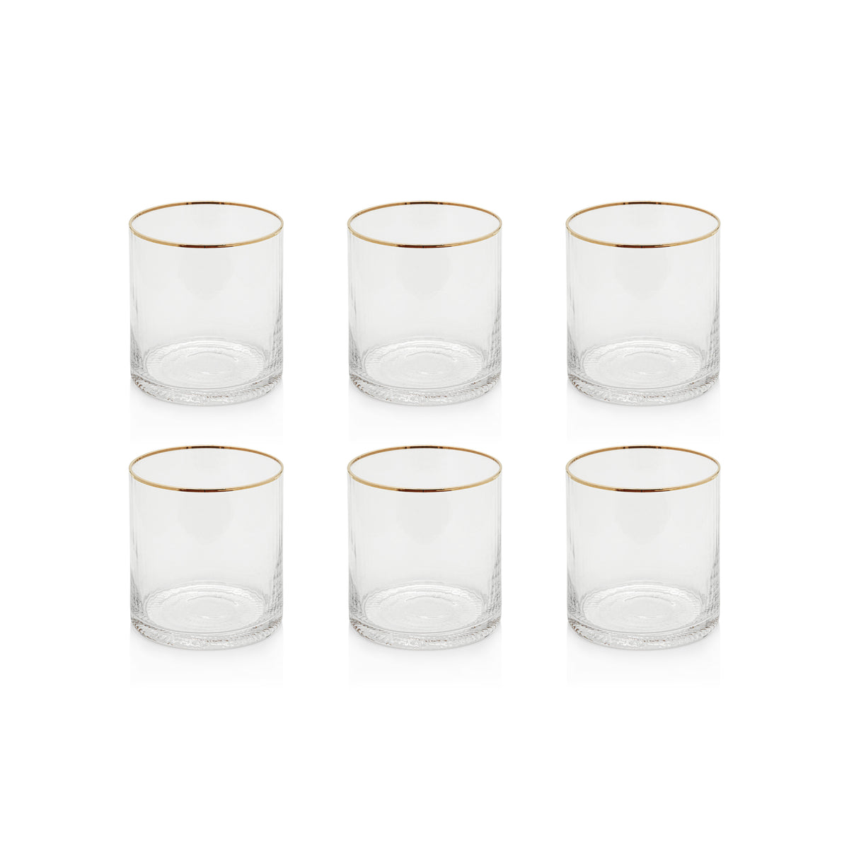 Radiant Rocks Glass with Gold Rim, Set of 6