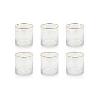 Radiant Rocks Glass with Gold Rim, Set of 6