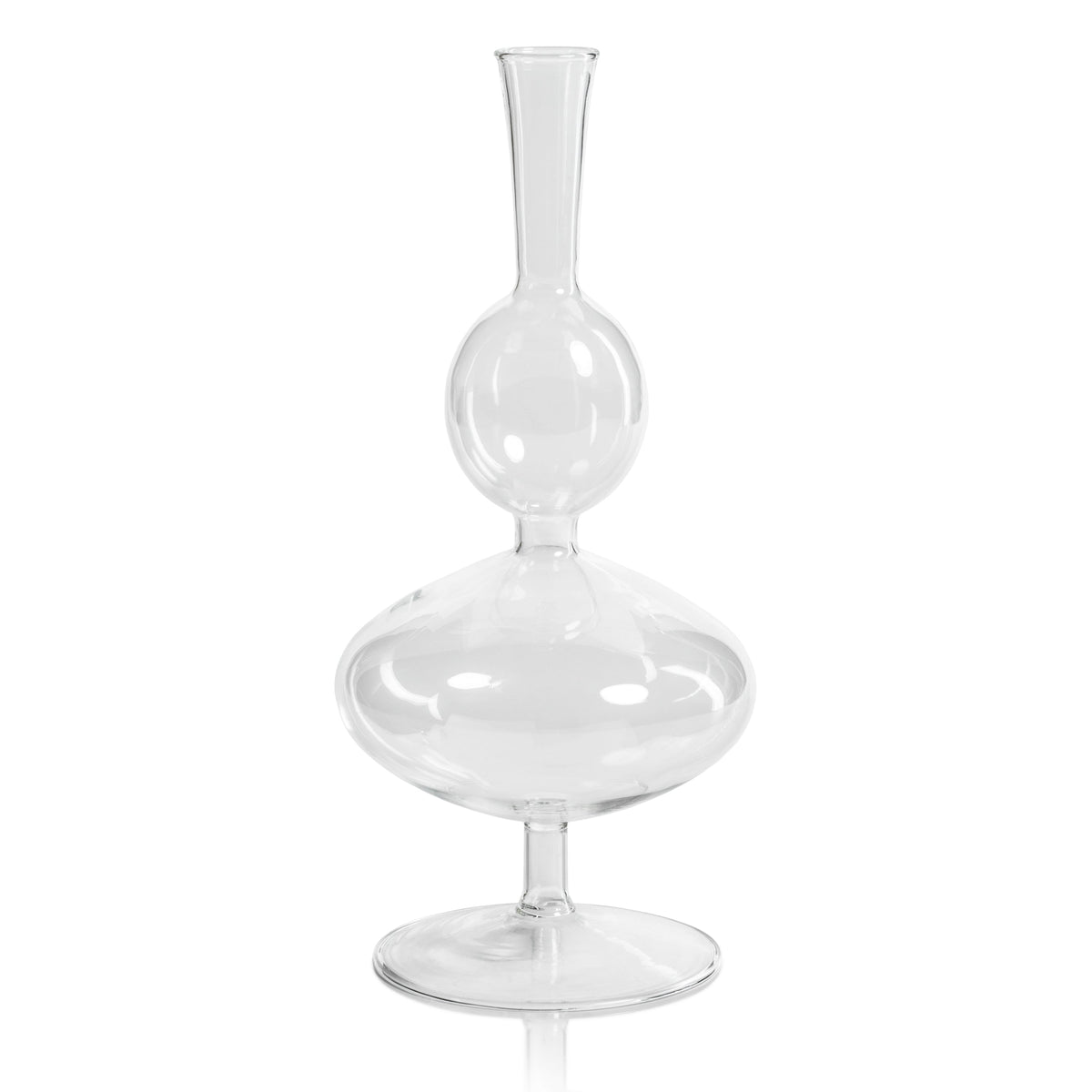 Lillian Glass Footed Vase Double, Set of 2
