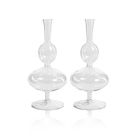 Lillian Glass Footed Vase Double, Set of 2