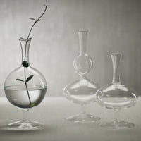 Lillian Glass Footed Vase, Oval, Set of 2