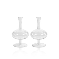 Lillian Glass Footed Vase, Oval, Set of 2