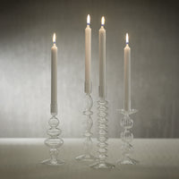 Lauren Glass Taper Candle Holders, Set of 4