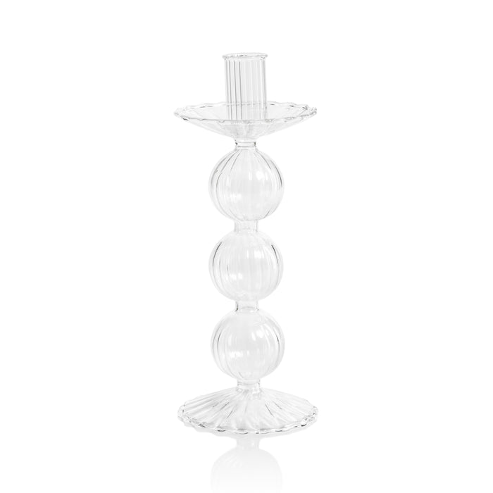 Lauren Glass Taper Candle Holders, Set of 4