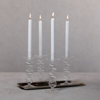 Lauren Glass Taper Candle Holders, Set of 4