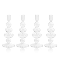 Tatum Glass Taper Candle Holders, Set of 4