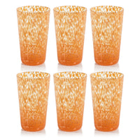 William Orange Speckled Highball Glasses, Set of 6