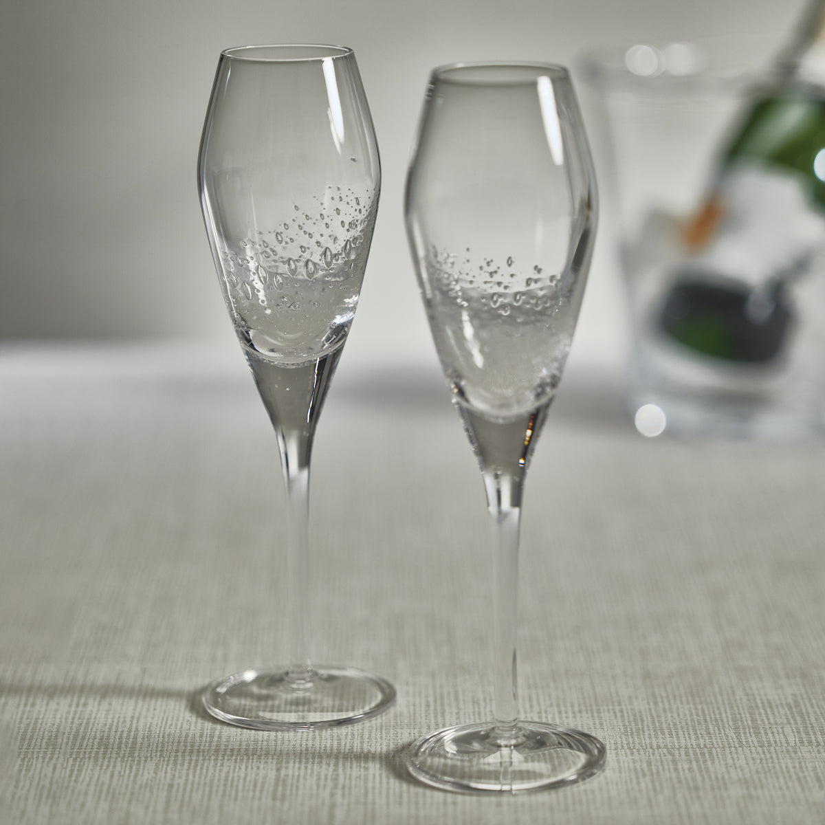Charlotte Bubble Champagne Flutes, Set of 4