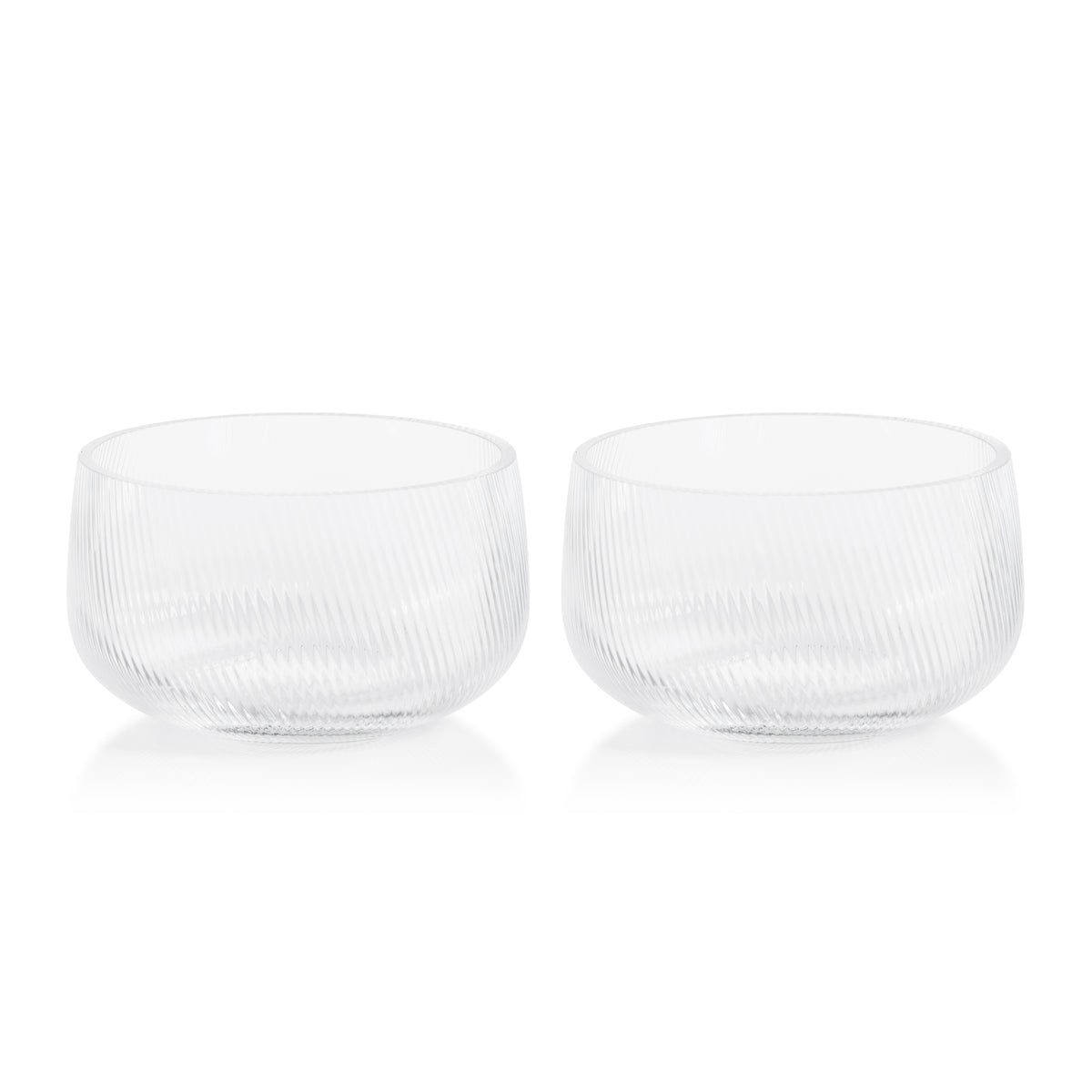 Chatham 6.25" Rippled Glass Bowls, Set of 2