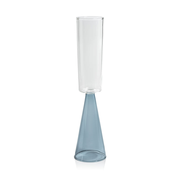 Vivian Blue Stem Champagne Flutes, Set of 4