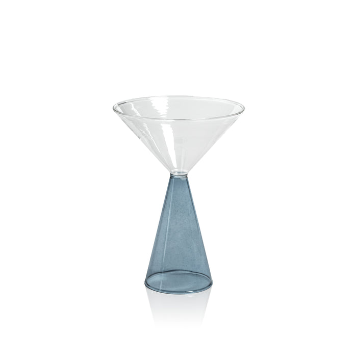 Vivian Blue Stem Martini Glasses, Set of 4