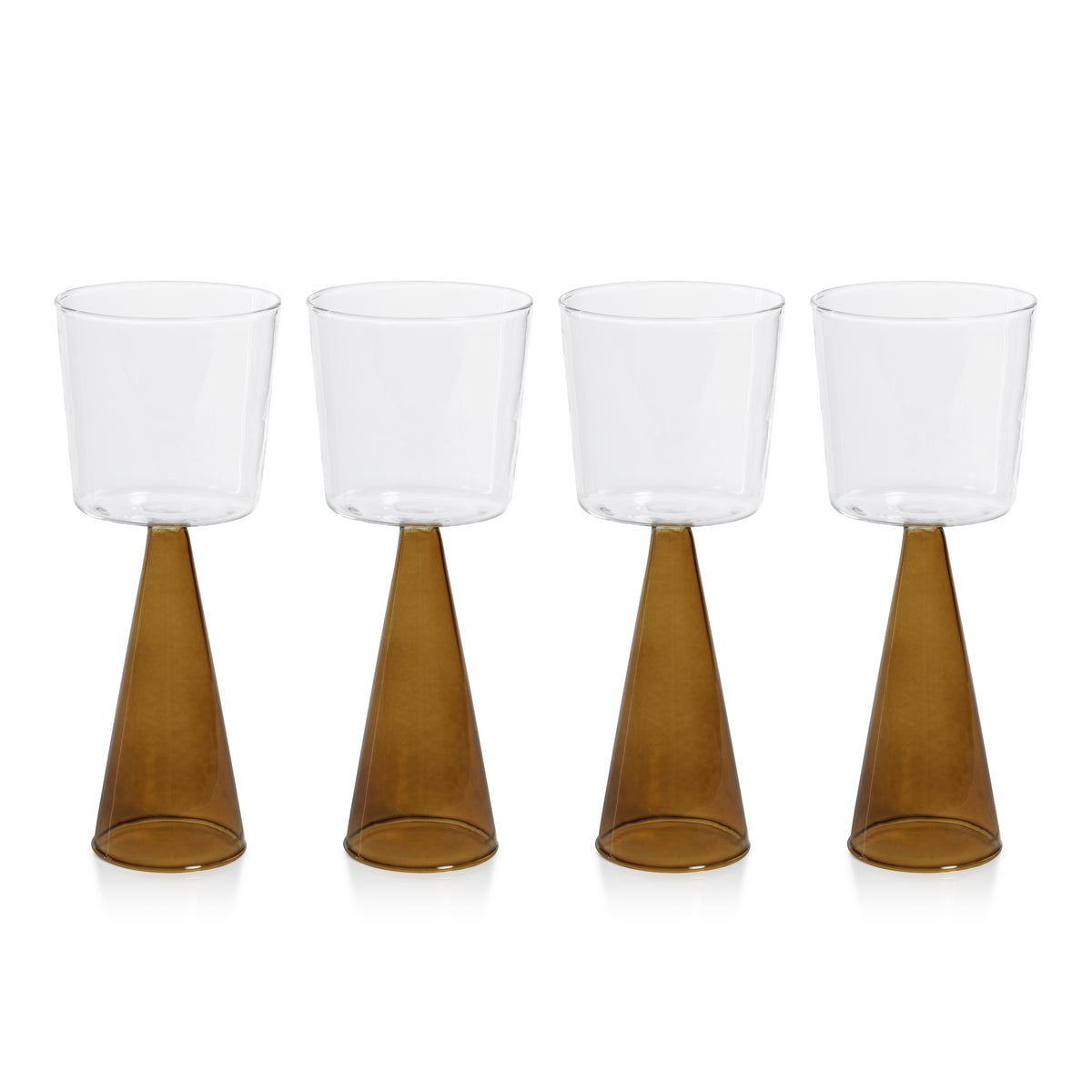 Vivian Amber Stem Red Wine Glasses, Set of 4