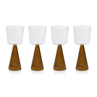 Vivian Amber Stem White Wine Glasses, Set of 4