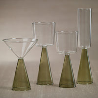 Vivian Green Stem White Wine Glasses, Set of 4