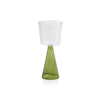 Vivian Green Stem White Wine Glasses, Set of 4