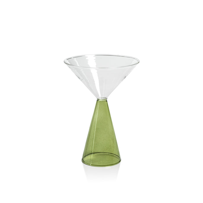 Vivian Green Stem Martini Glasses, Set of 4