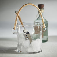 Boros Rattan Handle Glass Ice Bucket