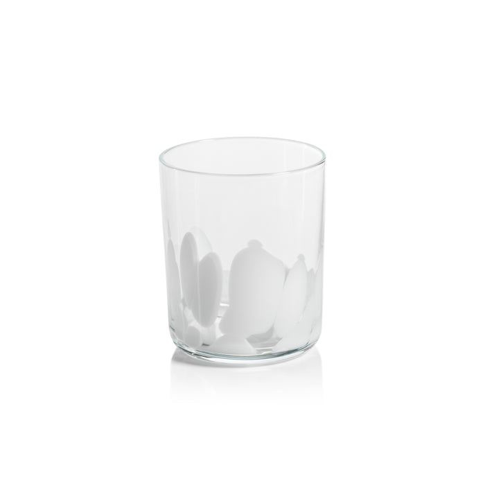 Porto White Spot Tumbler Glasses, Set of 4