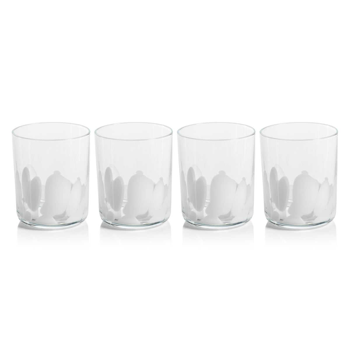 Porto White Spot Tumbler Glasses, Set of 4