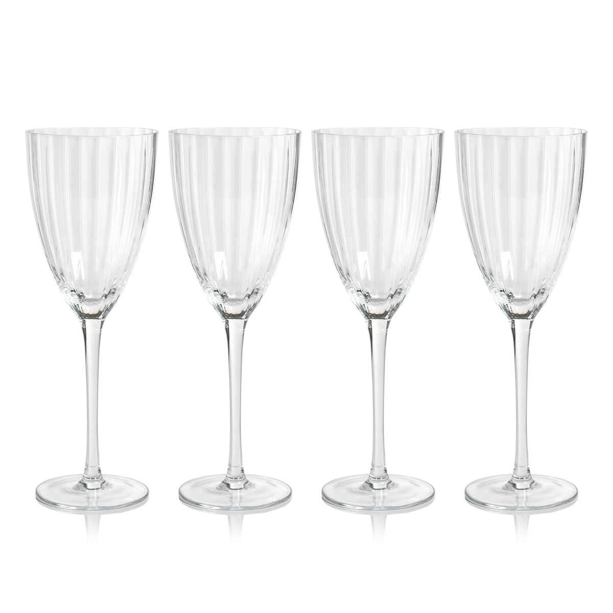 Madden Optic White Wine Glasses, Set of 4