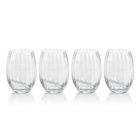 Madden Optic Stemless All-Purpose Glasses, Set of 4
