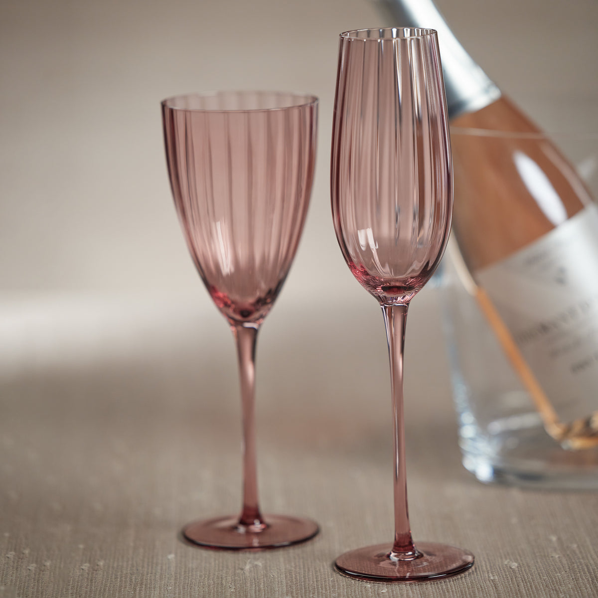 Madden Blush Champagne Flutes, Set of 4