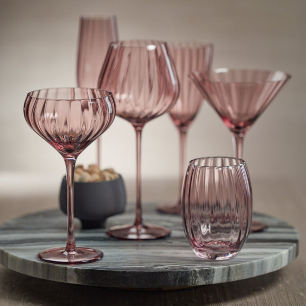 Madden Blush Stemless Glasses, Set of 4