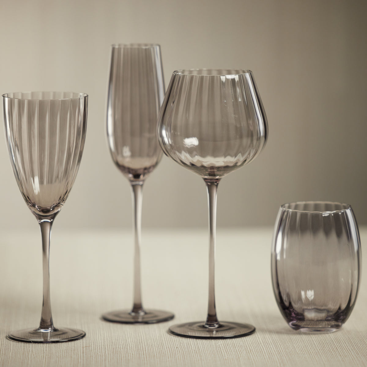 Madden Grey White Wine Glasses, Set of 4