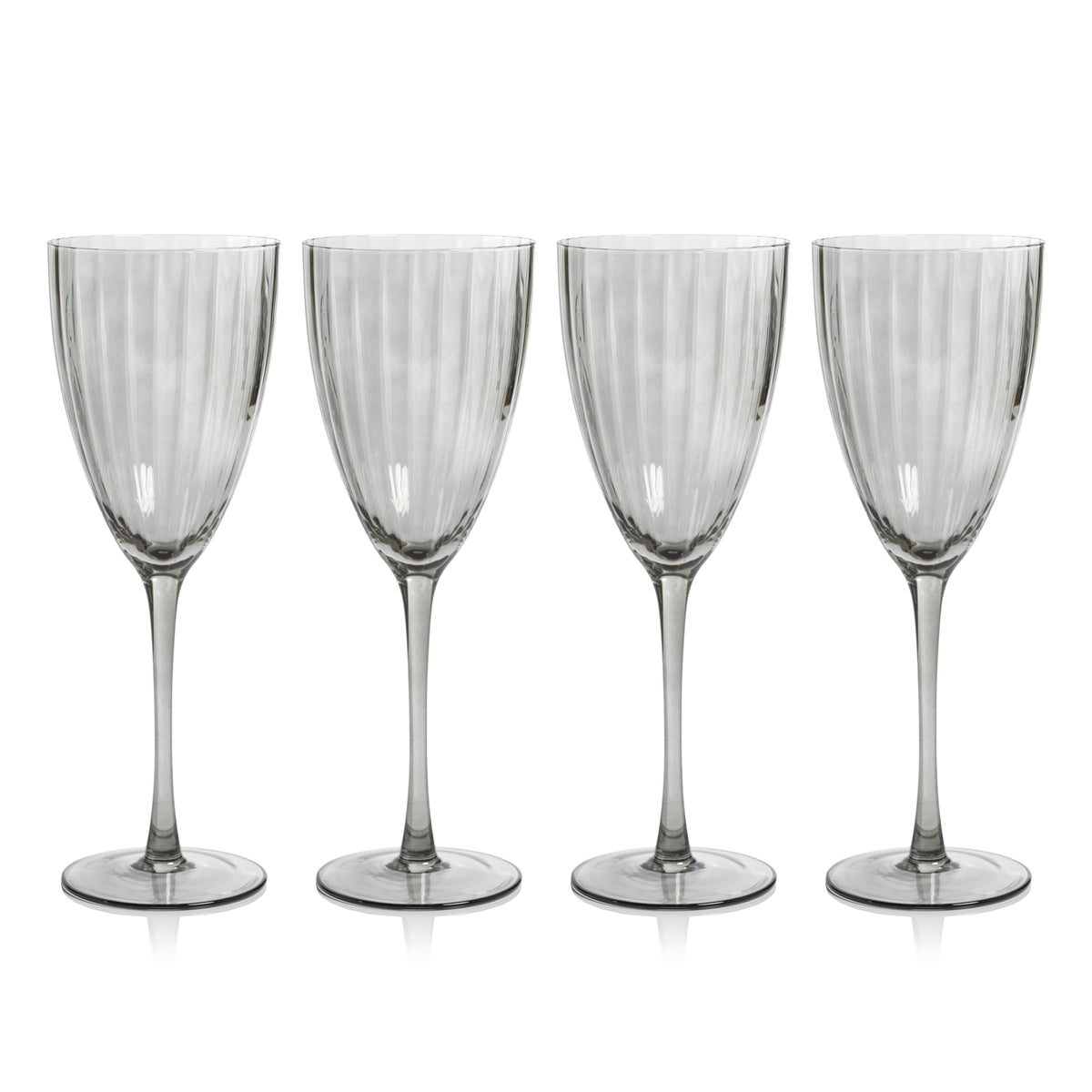 Madden Grey White Wine Glasses, Set of 4