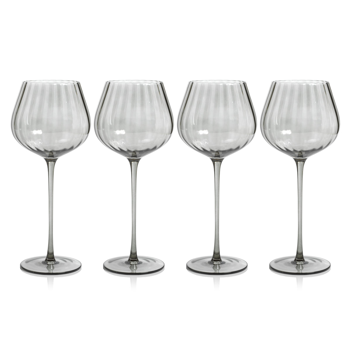 Madden Grey Red Wine Glasses, Set of 4