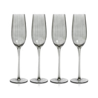 Madden Grey Champagne Flutes, Set of 4