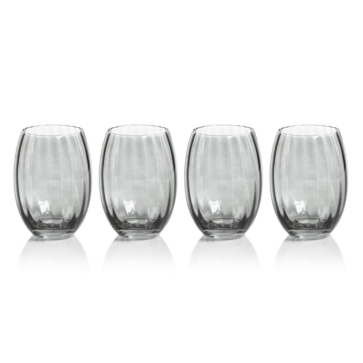 Madden Grey Stemless All-Purpose Glasses, Set of 4