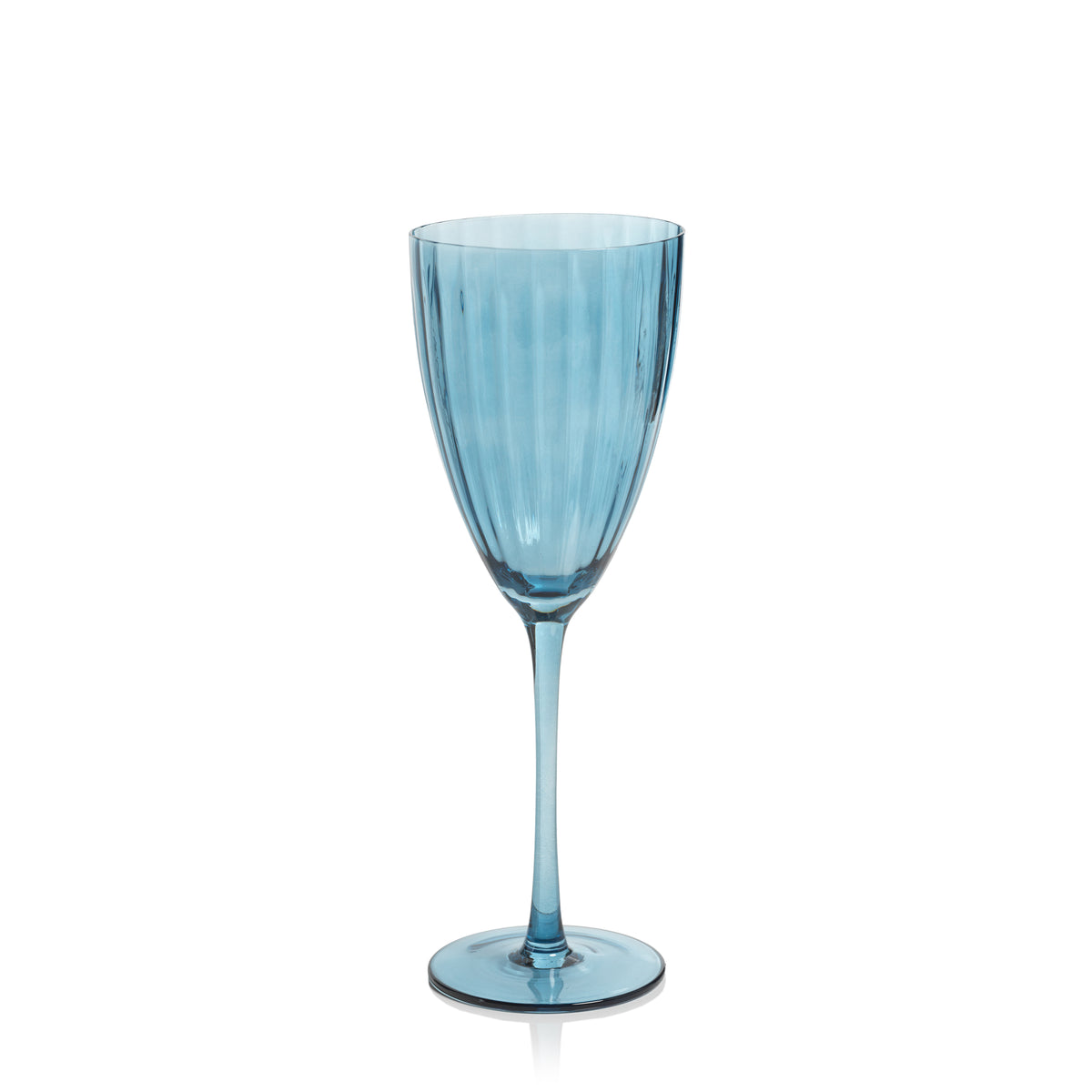 Madden Blue White Wine Glasses, Set of 4