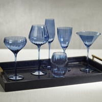 Madden Blue Champagne Flutes, Set of 4