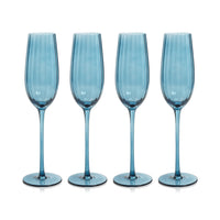 Madden Blue Champagne Flutes, Set of 4