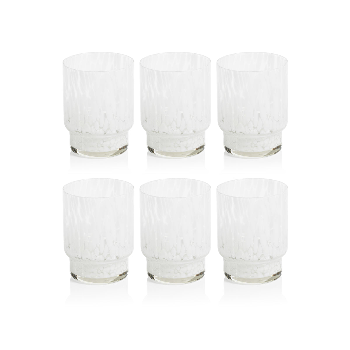 Adrian White Tortoise Tumbler Glasses, Set of 6