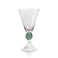 Cali Purple & Green Vintage Stemmed Glasses, Set of 4