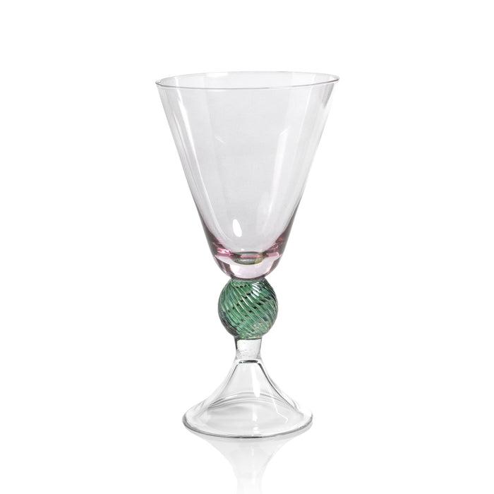 Cali Purple & Green Vintage Stemmed Glasses, Set of 4