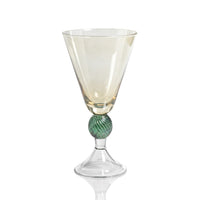 Cali Amber & Green Vintage Stemmed Glasses, Set of 4